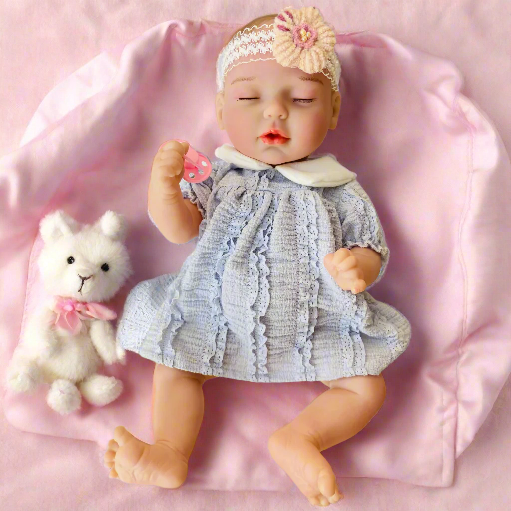 NestyFox 43cm Full Silicone Reborn Baby Doll with Sound & Motion Sensor
