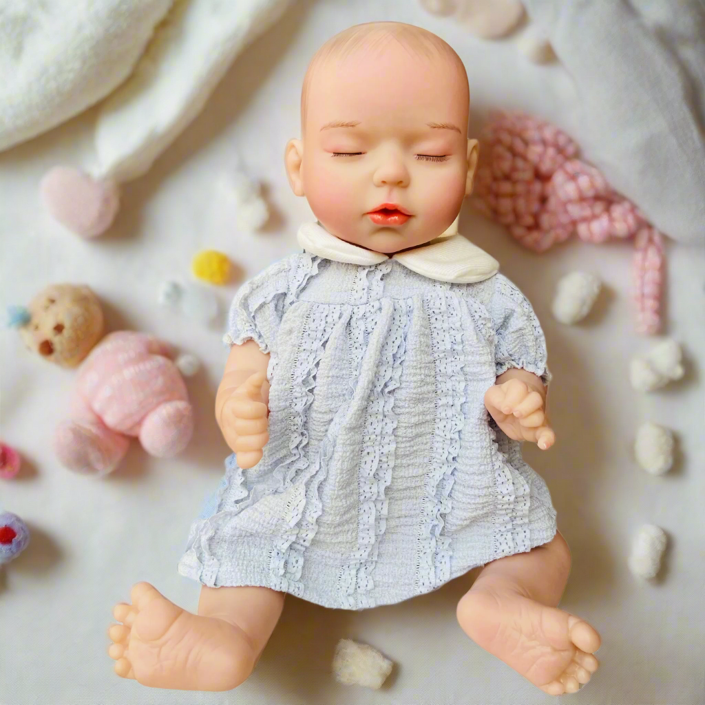 NestyFox 43cm Full Silicone Reborn Baby Doll with Sound & Motion Sensor