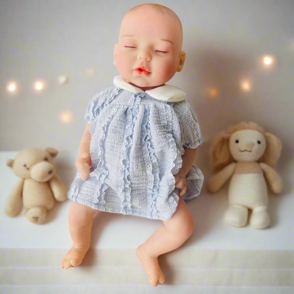 NestyFox 43cm Full Silicone Reborn Baby Doll with Sound & Motion Sensor