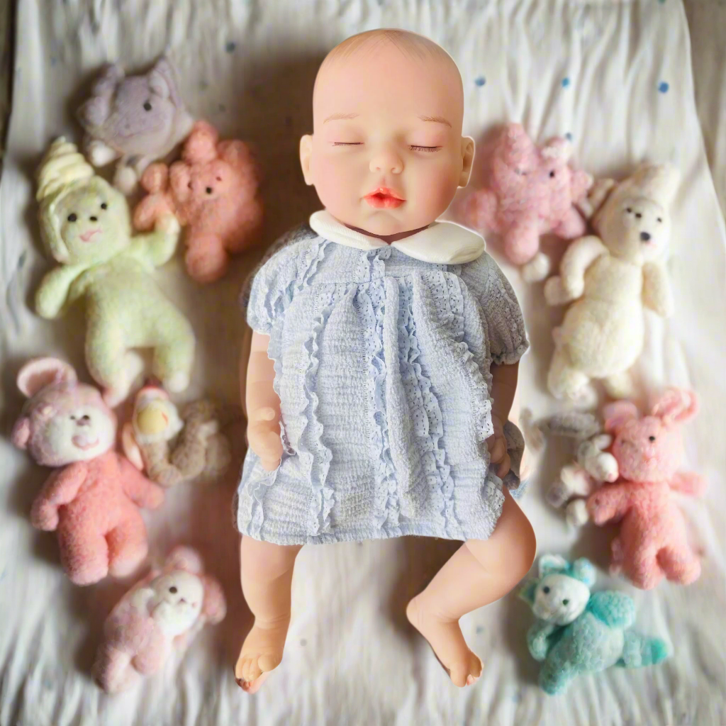 NestyFox 43cm Full Silicone Reborn Baby Doll with Sound & Motion Sensor
