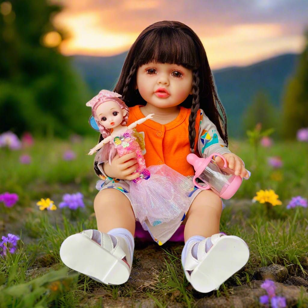 NestyFox 53 cm Realistic Silicone Reborn Baby Doll For Girls with Sound & Motion Sensor