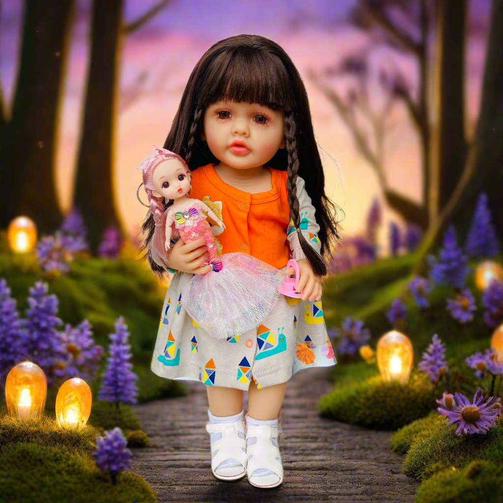 NestyFox 53 cm Realistic Silicone Reborn Baby Doll For Girls with Sound & Motion Sensor