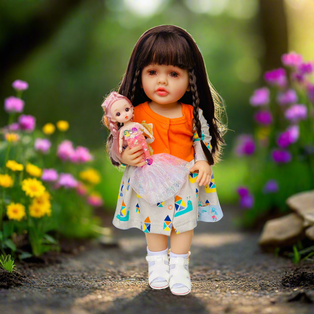 NestyFox 53 cm Realistic Silicone Reborn Baby Doll For Girls with Sound & Motion Sensor