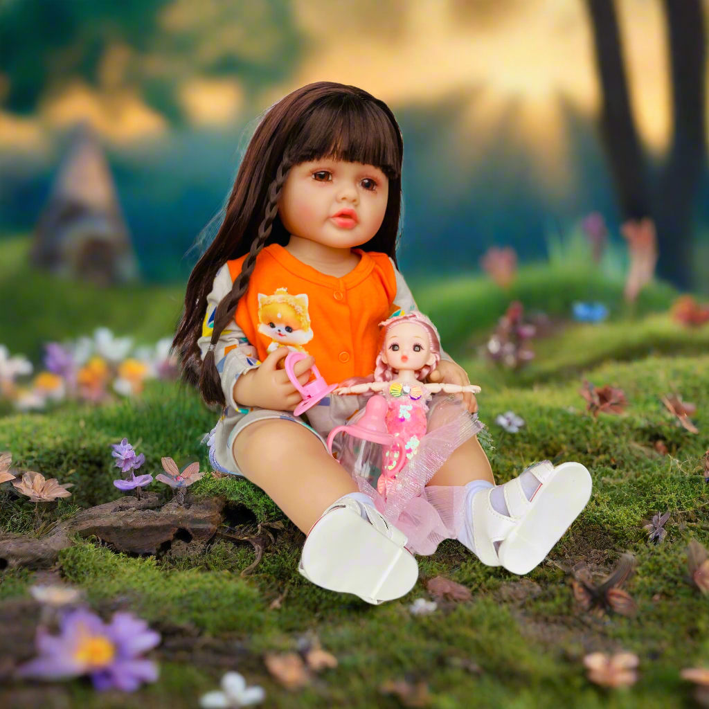 NestyFox 53 cm Realistic Silicone Reborn Baby Doll For Girls with Sound & Motion Sensor