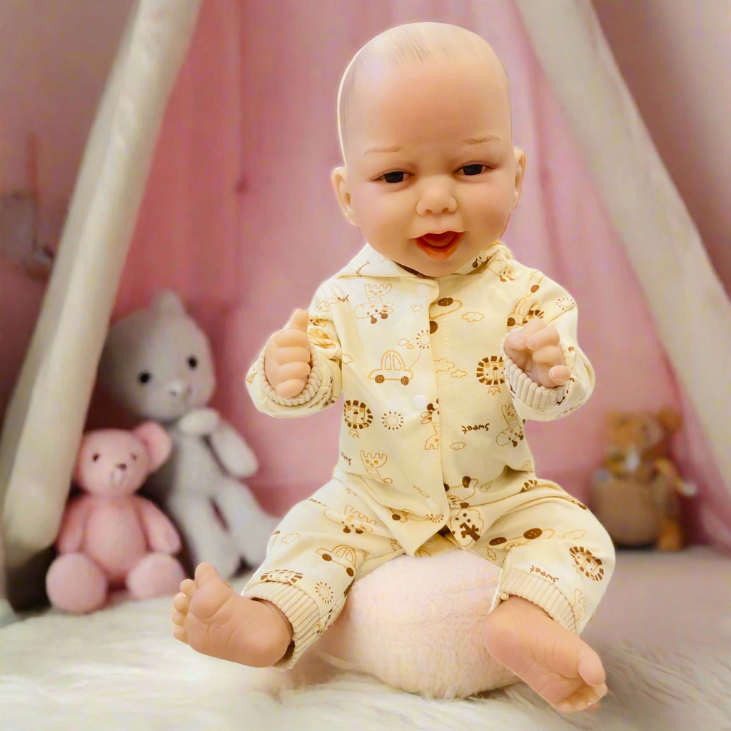 NestyFox 43cm Full Silicone Reborn Baby Doll with Sound & Motion Sensor