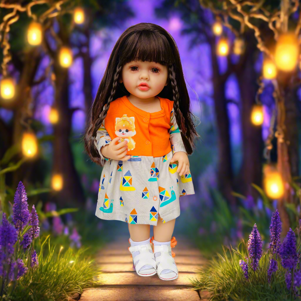 NestyFox 53 cm Realistic Silicone Reborn Baby Doll For Girls with Sound & Motion Sensor