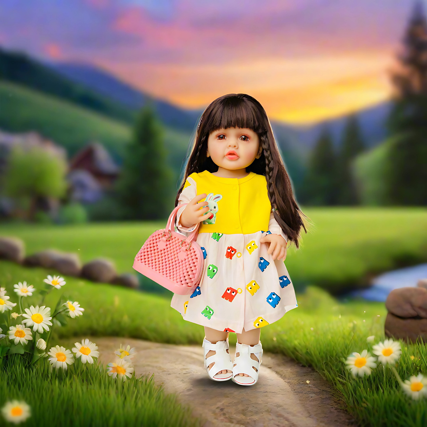 Realistic Silicone Doll Combo with Handbag & Accessories