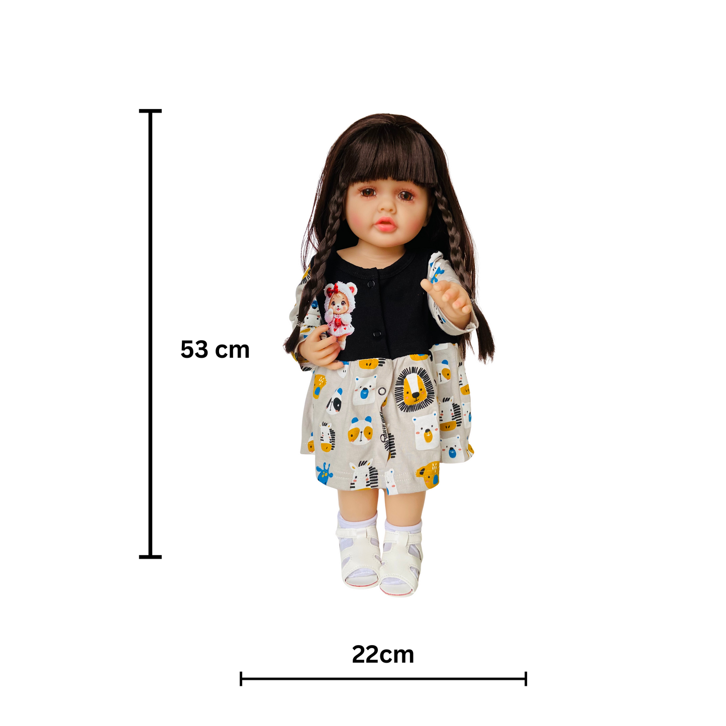 NestyFox 53cm Reborn Silicone Doll Gift Set with 8 Accessories