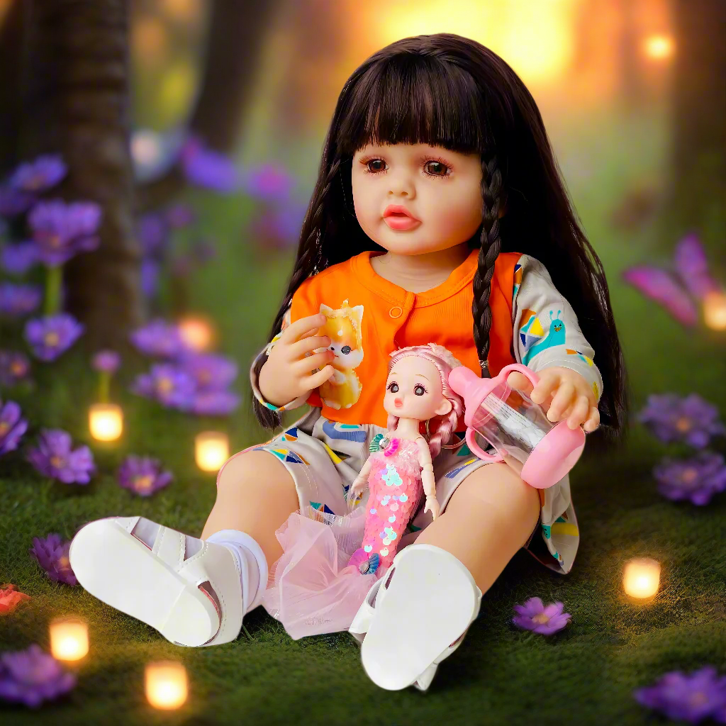 NestyFox 53 cm Realistic Silicone Reborn Baby Doll For Girls with Sound & Motion Sensor
