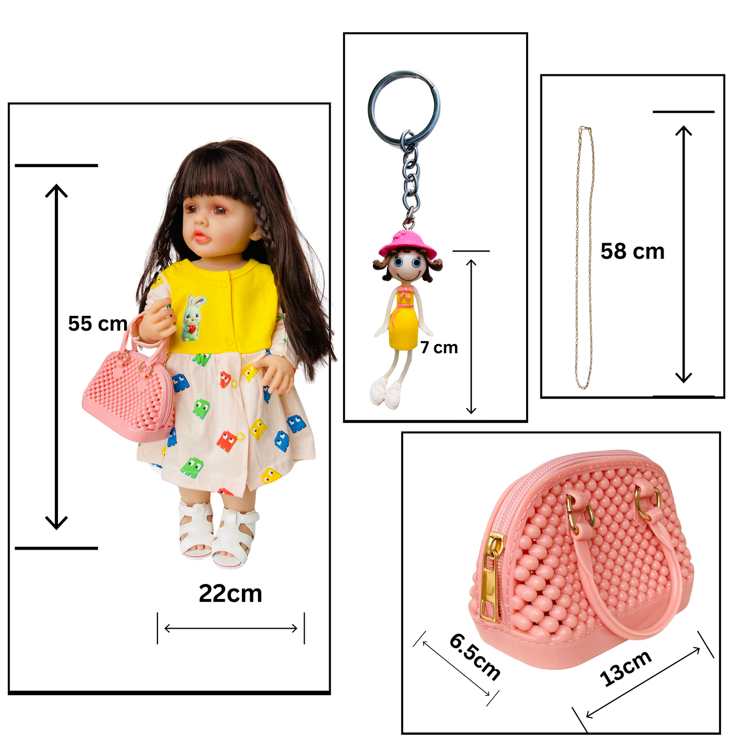 Realistic Silicone Doll Combo with Handbag & Accessories