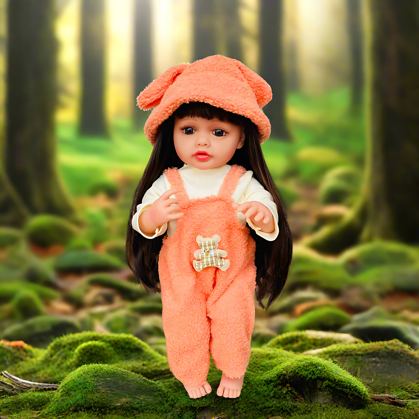 NestyFox KiKi (55 cm) & CoCo (26 cm) Silicone Doll for Girls with Accessories