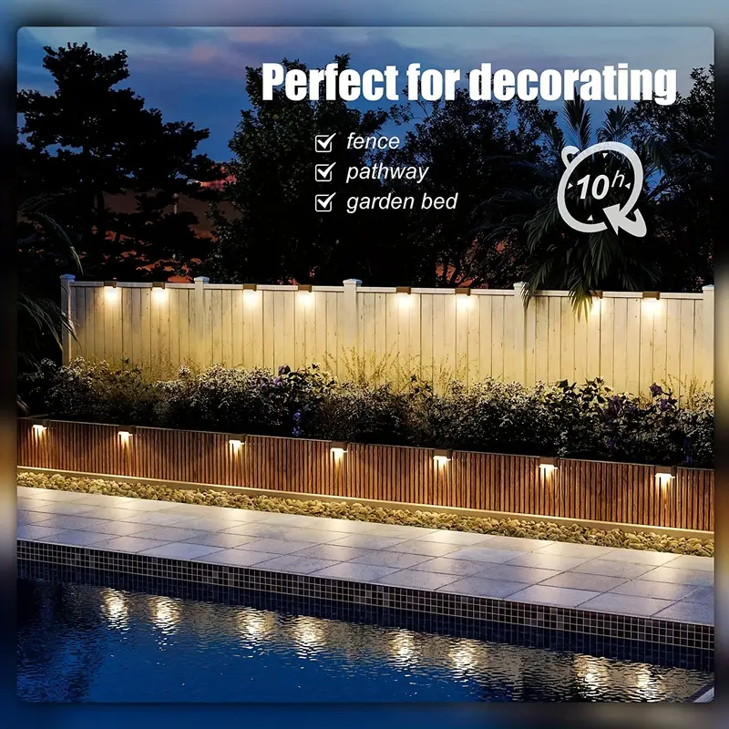 Solar Glow Lights: Outdoor Deck, Step, Railing, and Wall Garden Lights