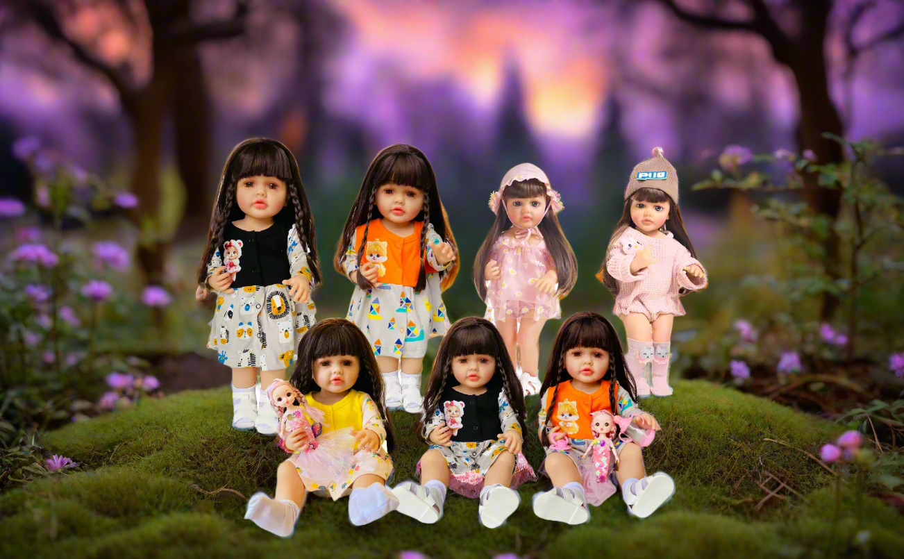 NestyFox 53cm Reborn Silicone Doll Gift Set with 8 Accessories