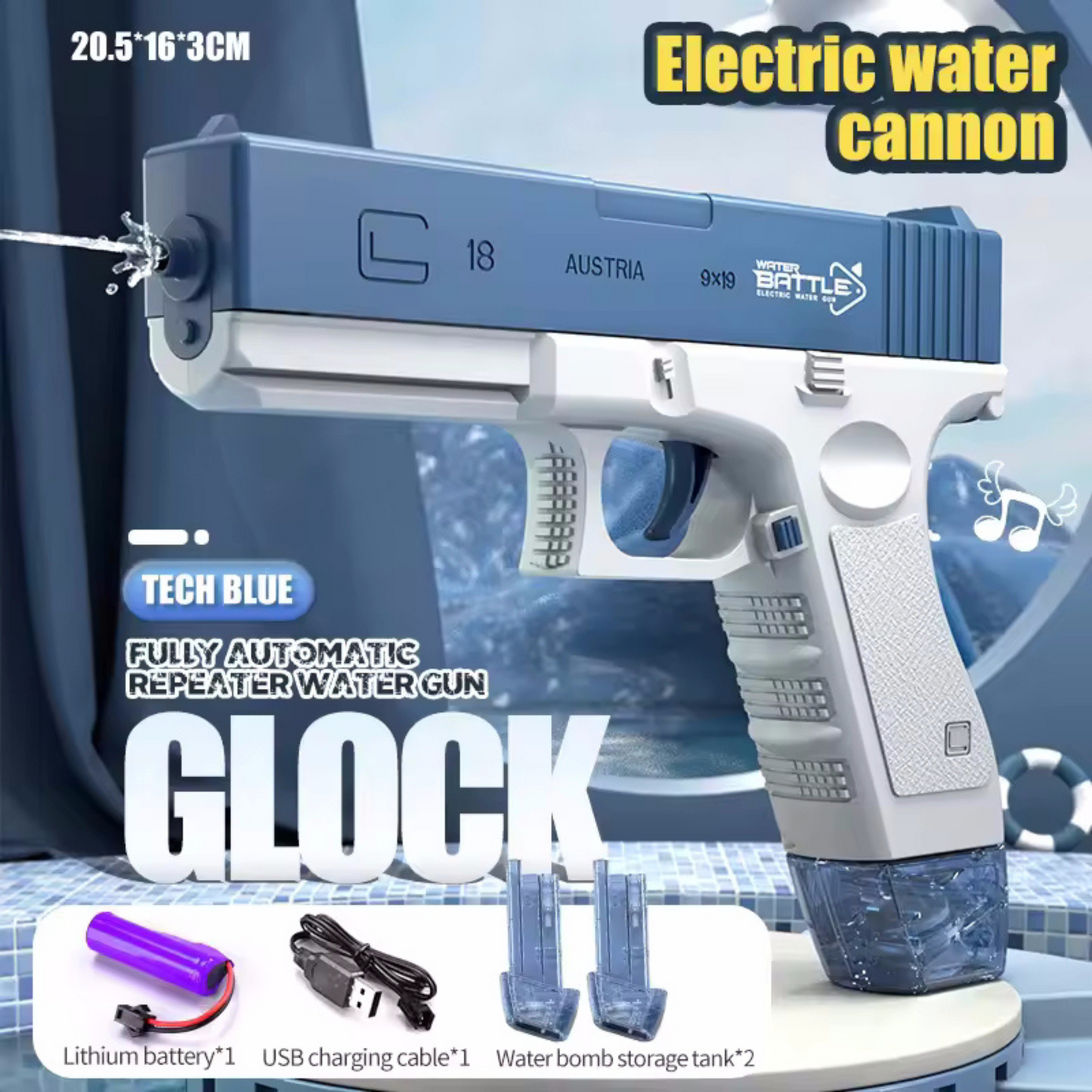 NestyFox Electric Water Gun β High-Pressure USB Rechargeable Pichkari