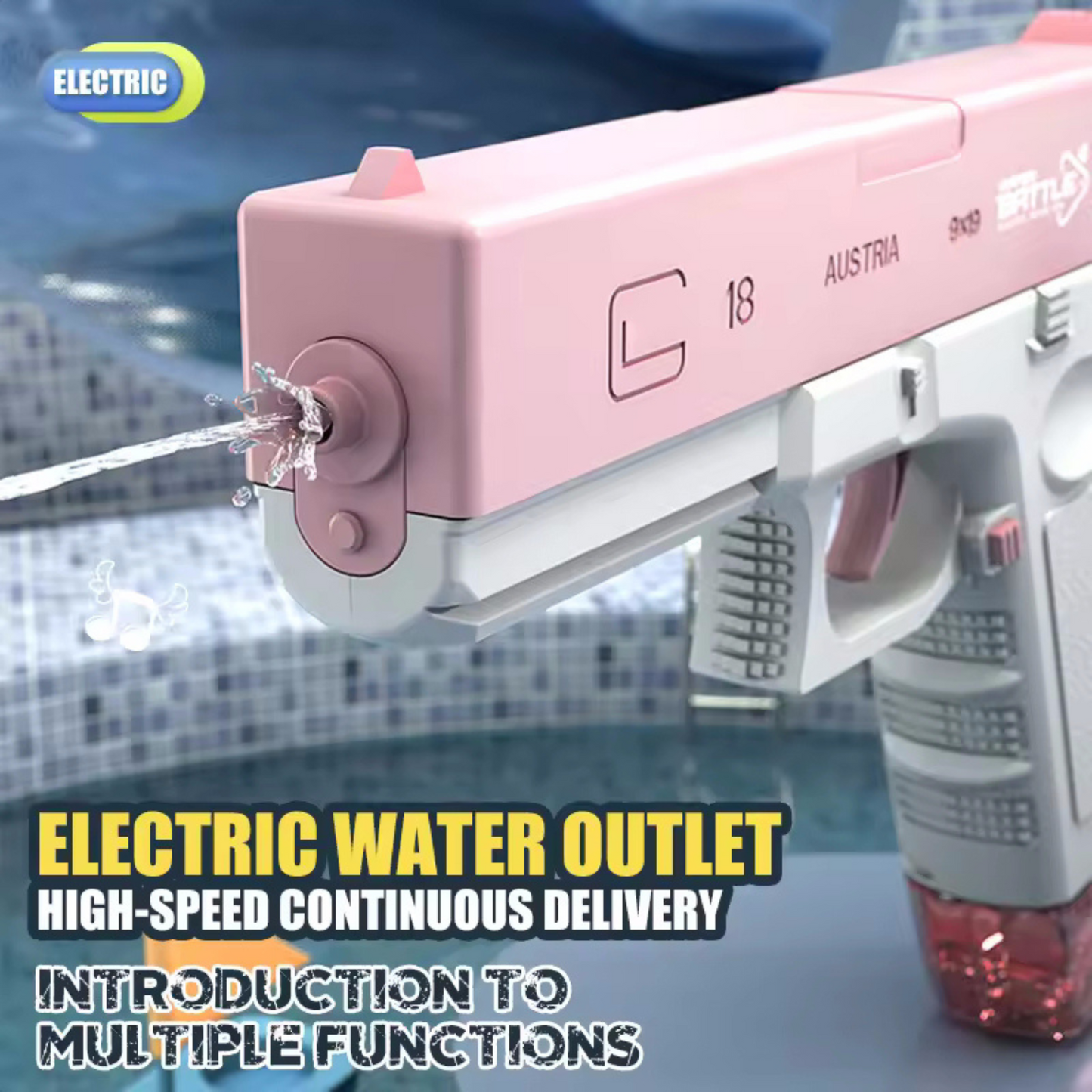 NestyFox Electric Water Gun β High-Pressure USB Rechargeable Pichkari