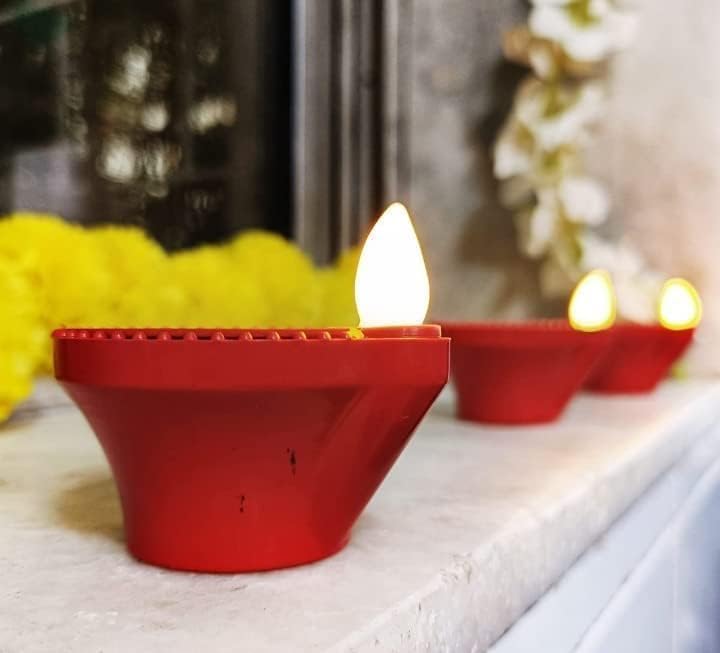 Water Sensor LED Diya Set - 12 Pcs
