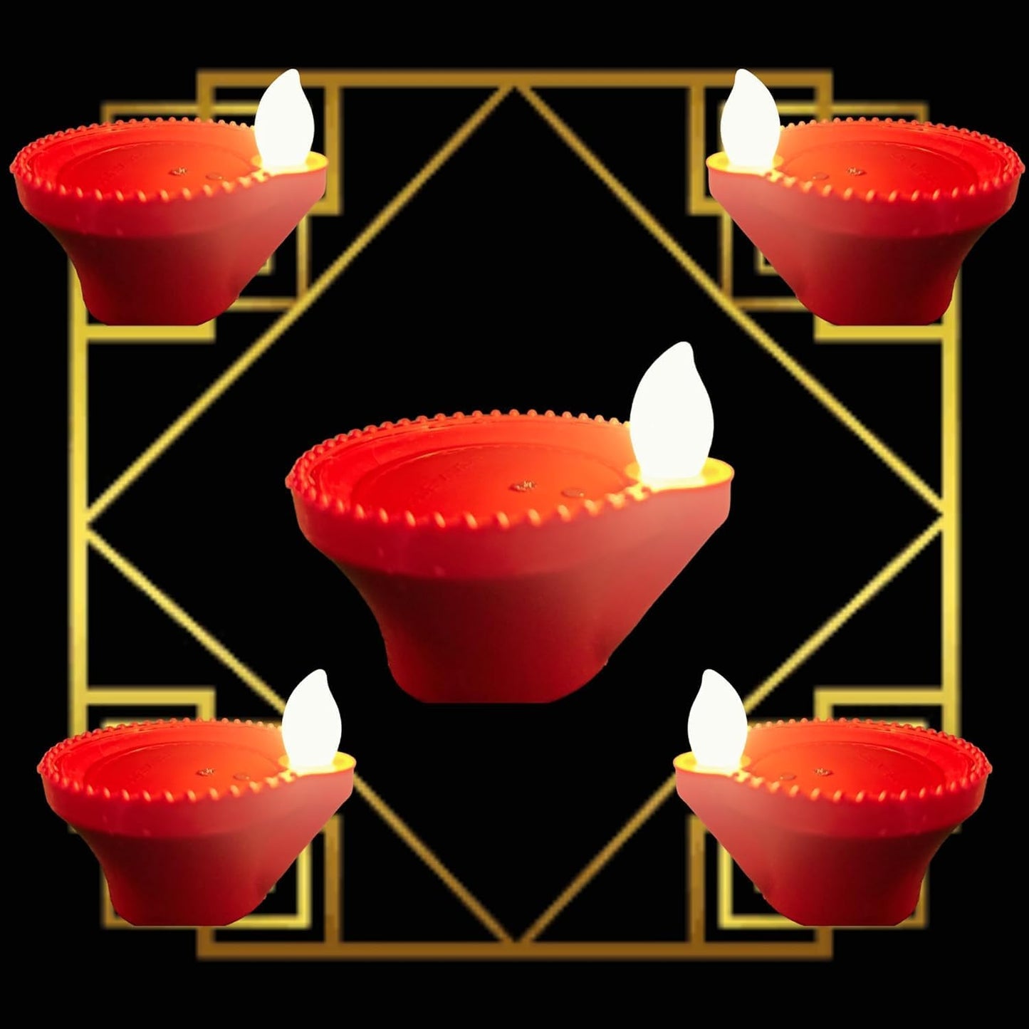 Water Sensor LED Diya Set - 12 Pcs