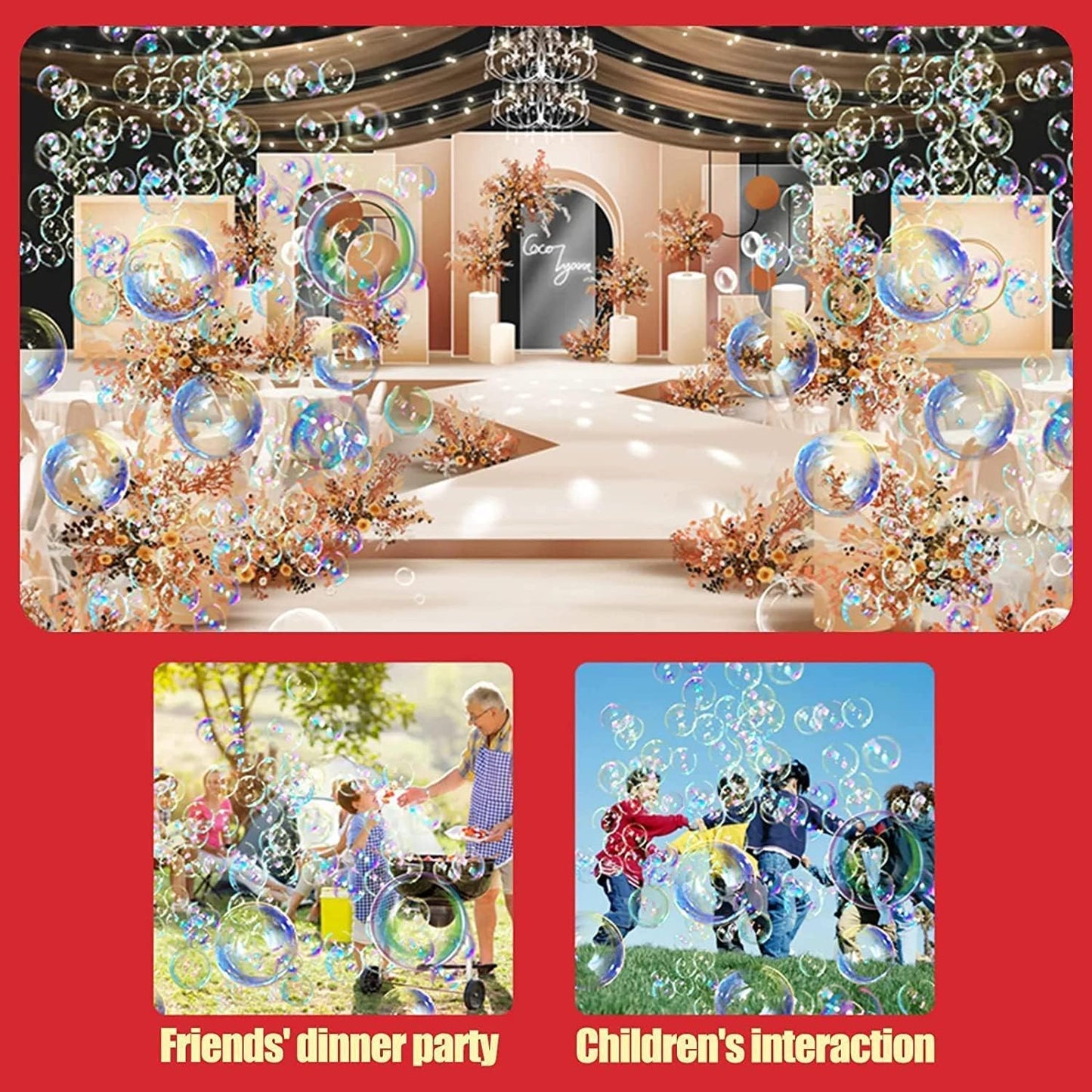 Automatic fireworks bubble maker toy with colorful lights, fun bubble machine for kids, perfect for outdoor play - available at Doon Deals Hub