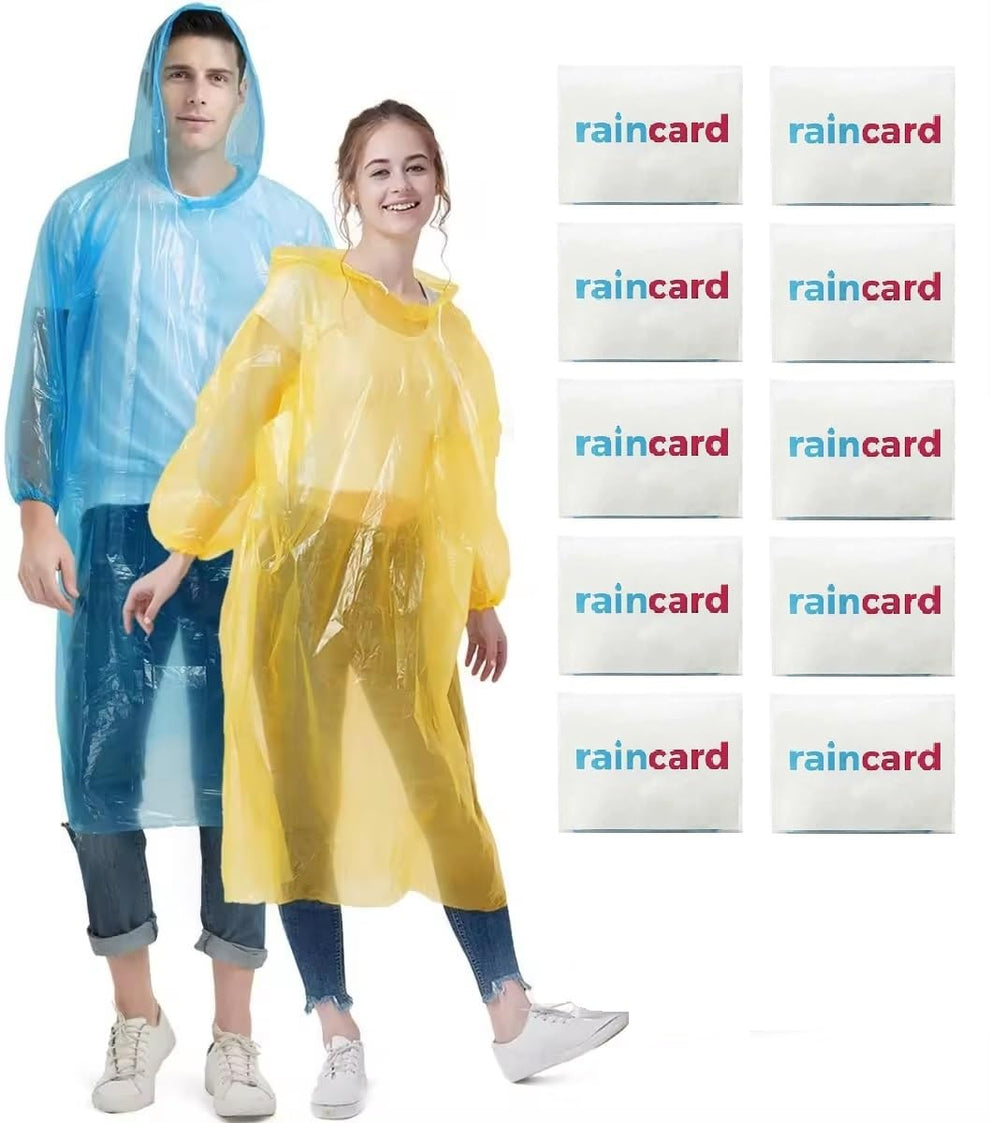 Wallet/Pocket Rain Card - The Ultimate Emergency Raincoat (Pack Of 10)