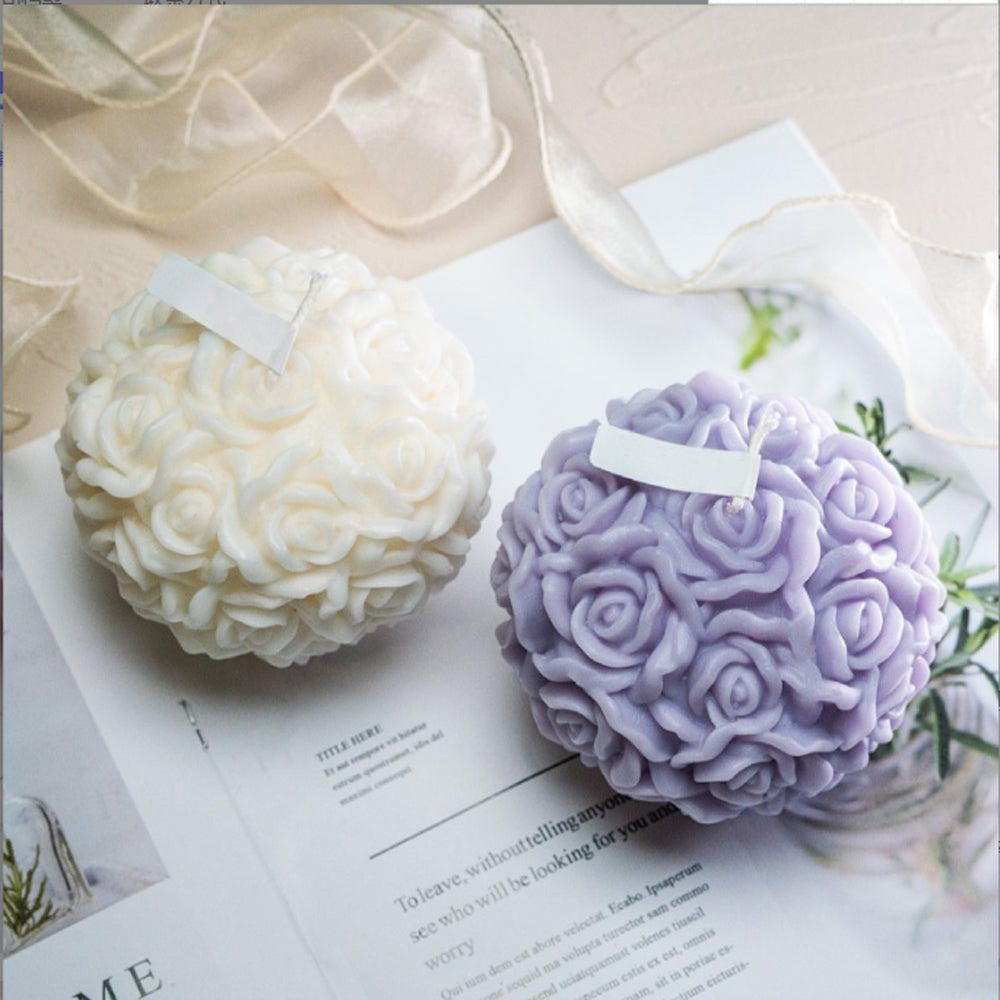 3D Rose Flower Ball Candles – Pack of 12 for Home Décor and Diwali Celebrations