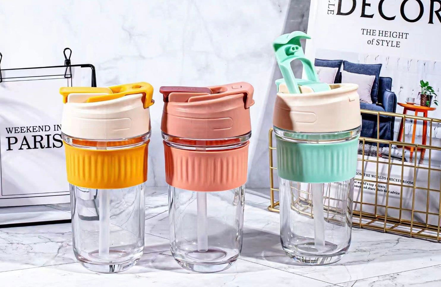 Glass Coffee Mug with Sipper and Leakproof - Dehradun Deals HubCoffee Mug