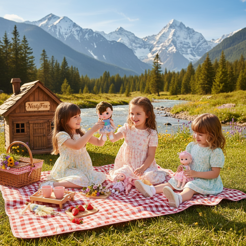 NestyFox mountain riverside picnic lifestyle image