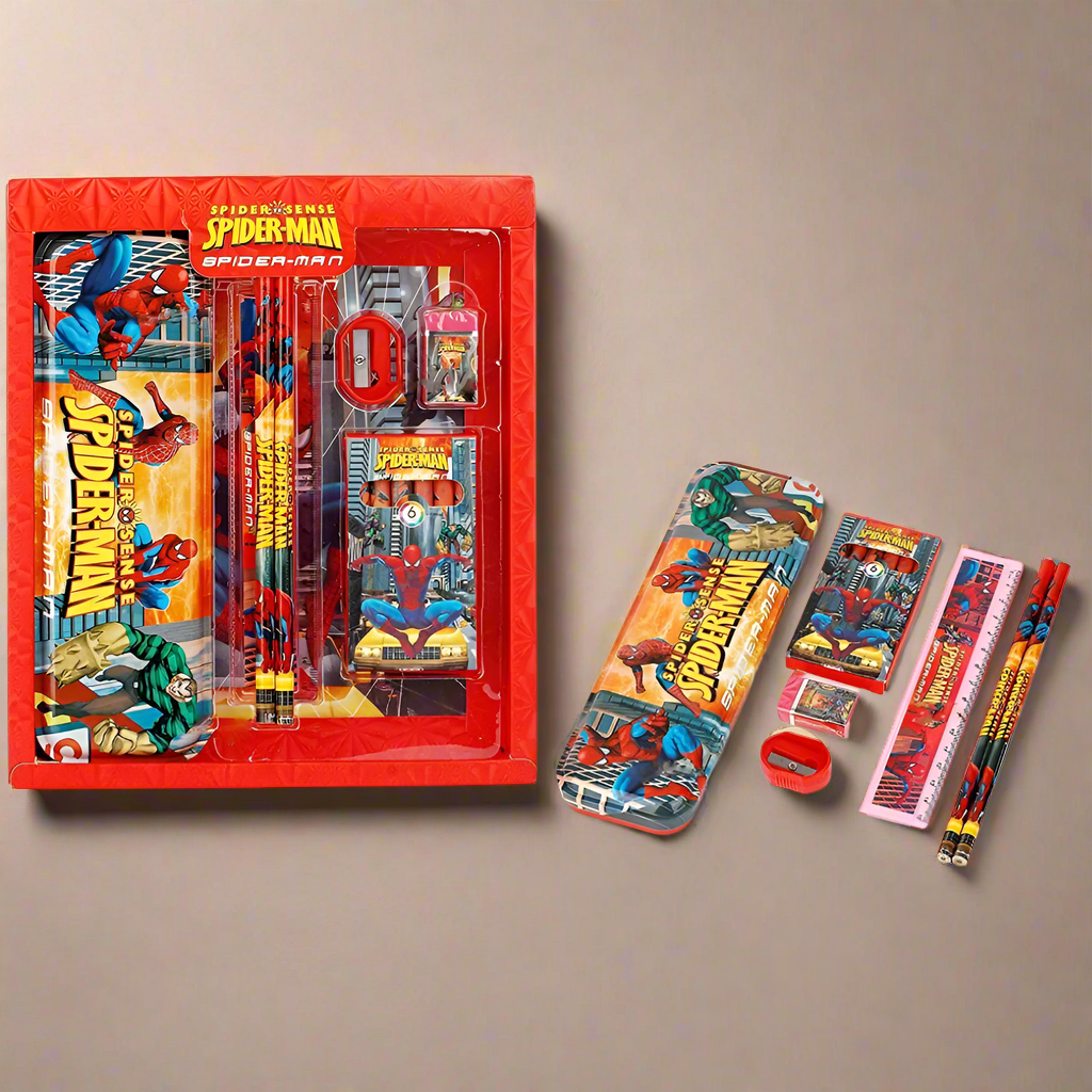 Spiderman Stationery Gift Combo Set with Spinner and Pen Shape Pencil