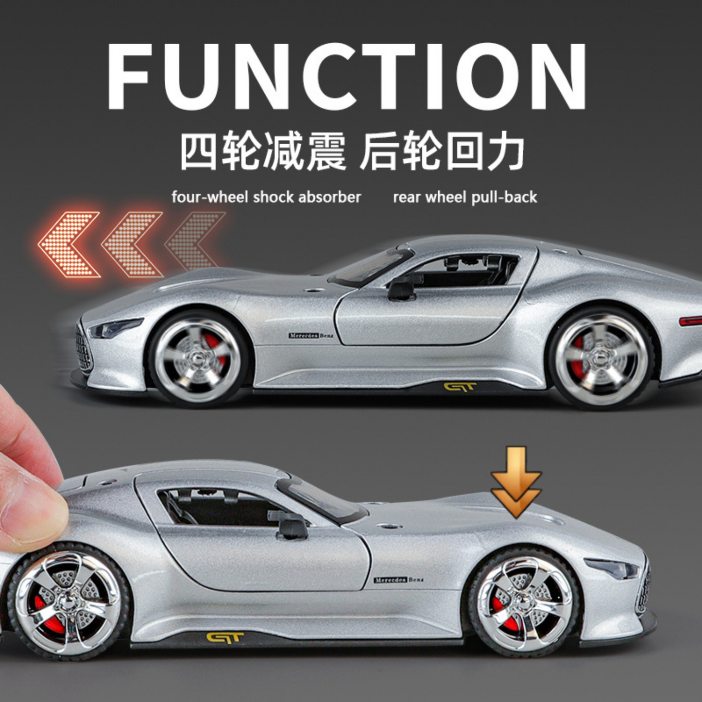 NestyFox CHE ZHI Mercedes AMG Die-Cast Model Car – Alloy Body, Sound & Light Effects