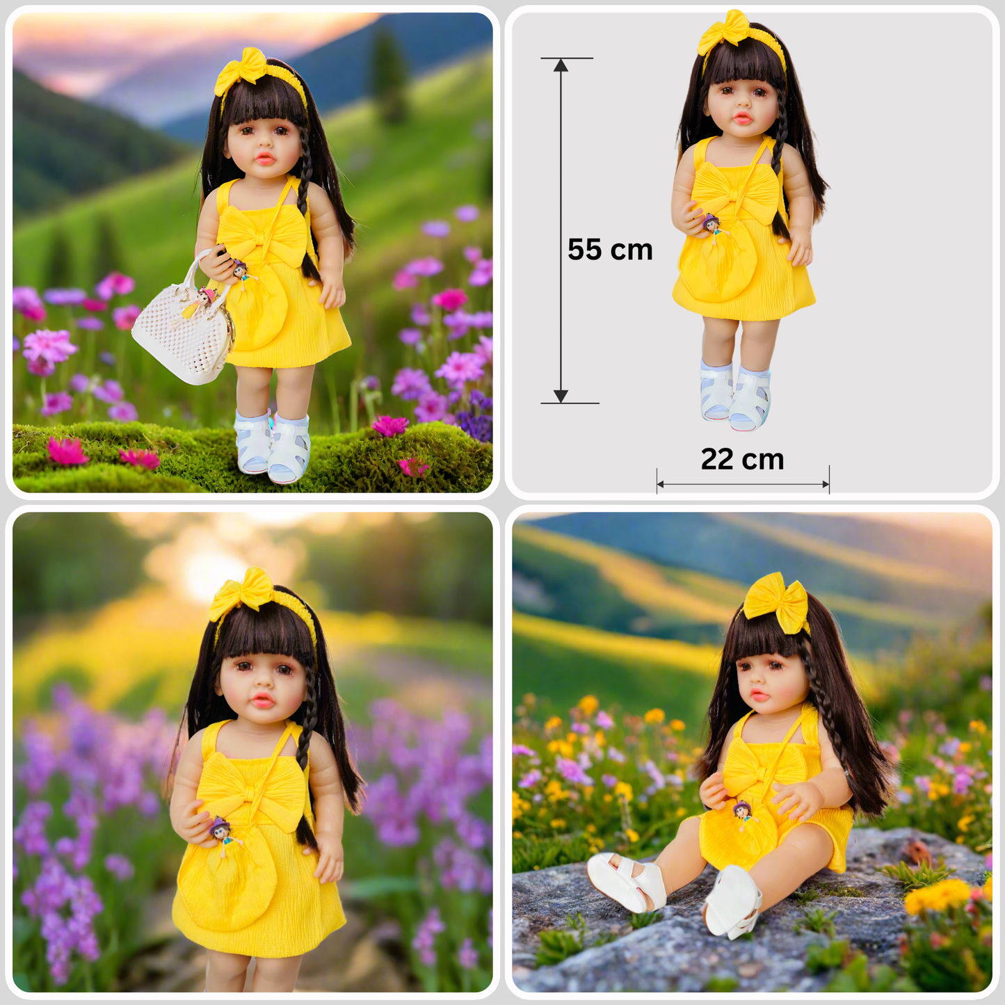 53cm Silicone Doll Gift Set - Complete Play Collection with LED Accessories & Extra Dress
