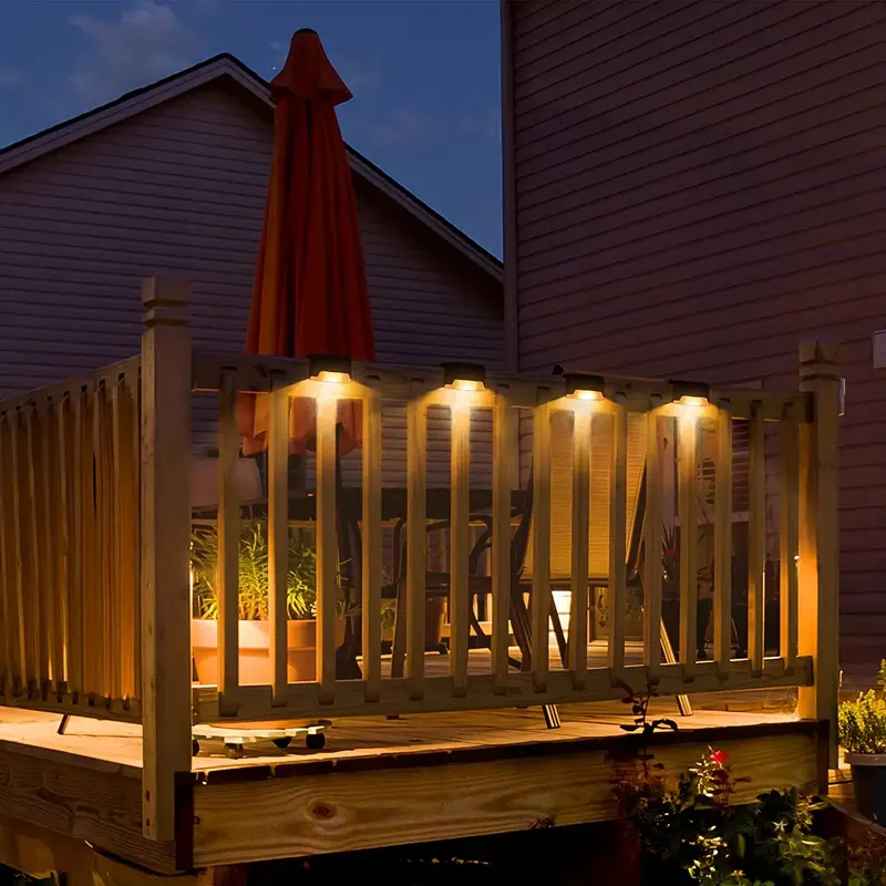 Solar Glow Lights: Outdoor Deck, Step, Railing, and Wall Garden Lights (Pack Of 2)