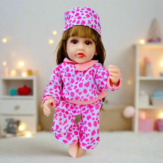 33 cm Silicone Baby Doll with Bunny Headband | Soft-Body Battery-Operated Realistic Doll for Kids
