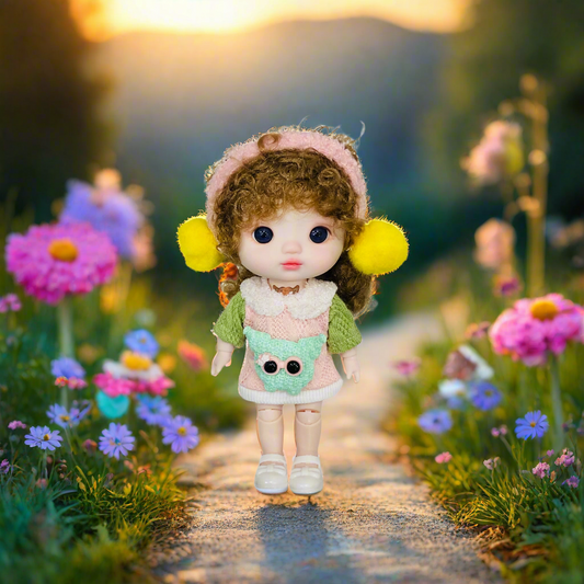 NestyFox 22cm Realistic Musical Doll with Sound & Movement