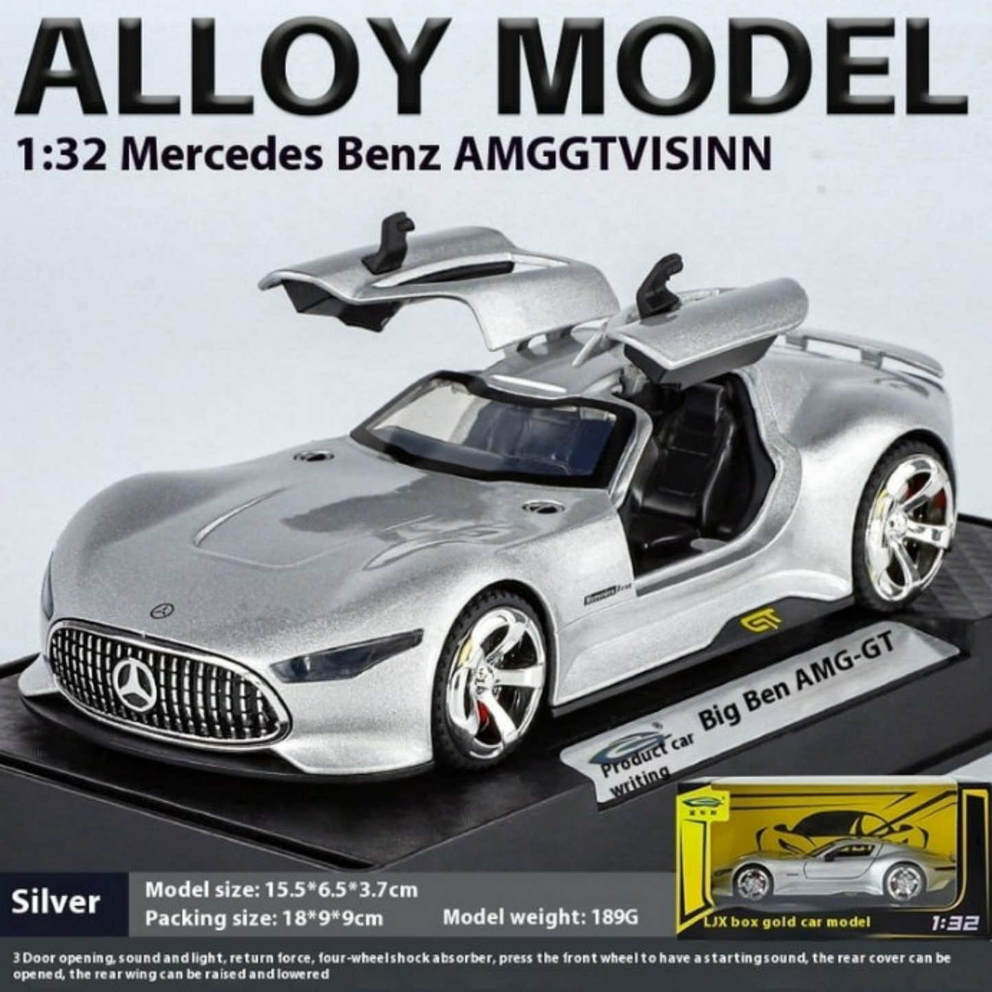 NestyFox CHE ZHI Mercedes AMG Die-Cast Model Car – Alloy Body, Sound & Light Effects