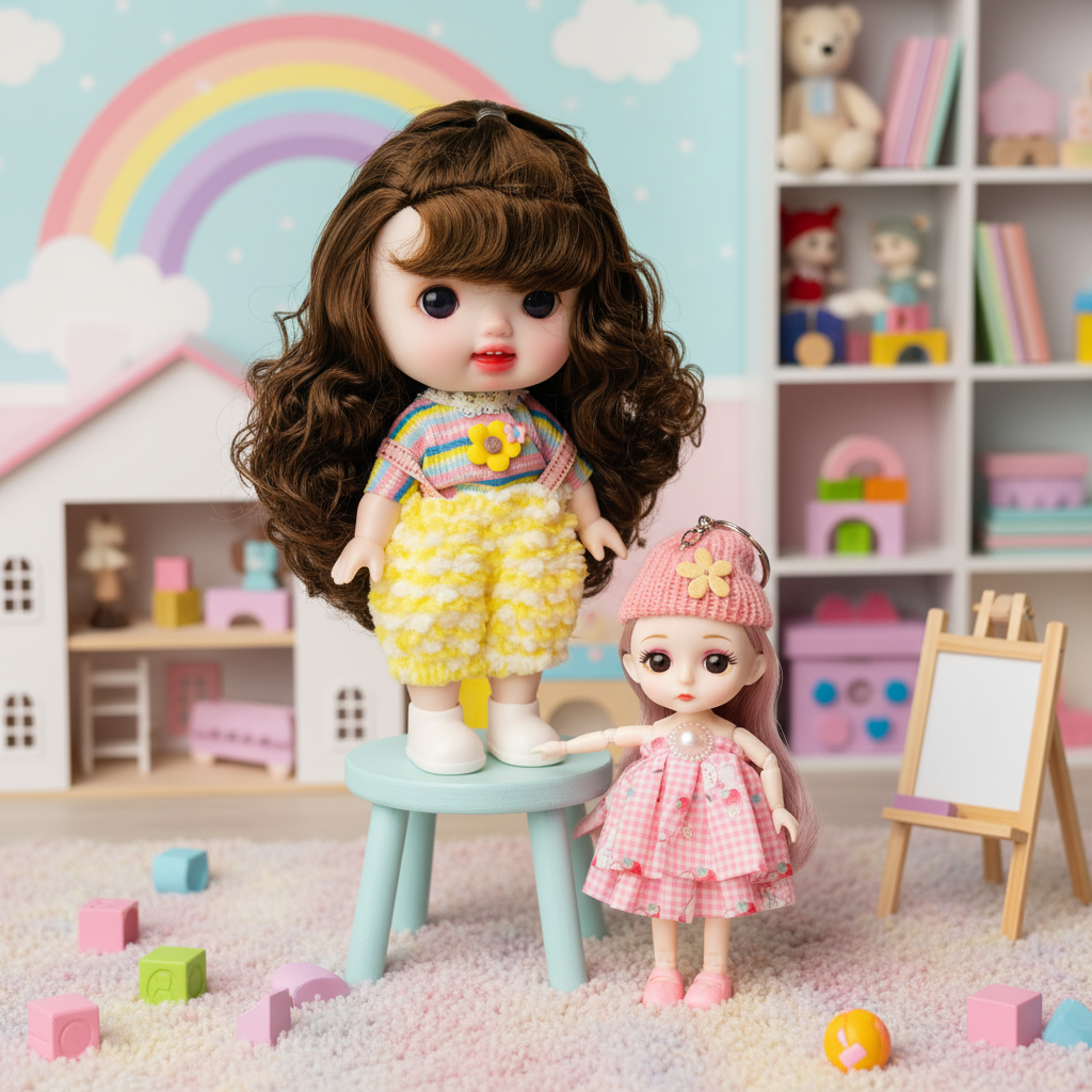 Reborn Silicone Doll with Keychain Doll & Surprise Gift Set