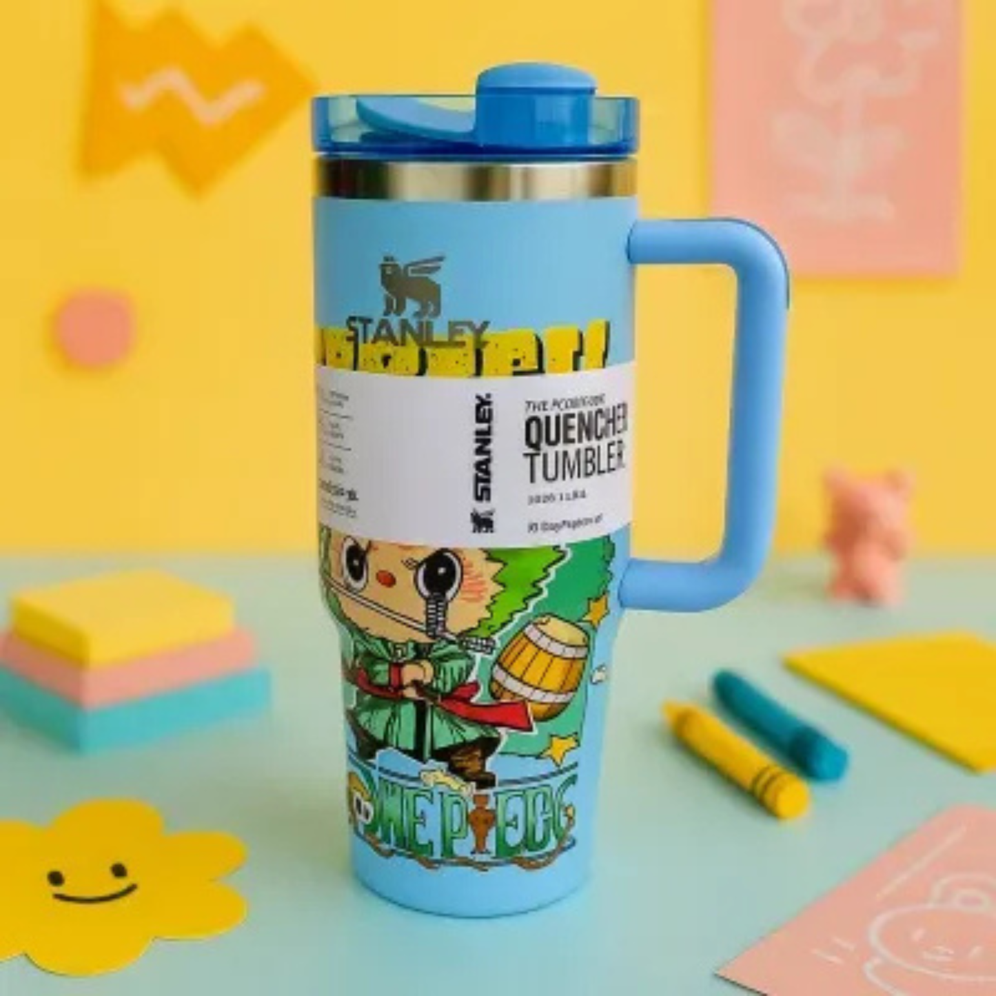 Labubu Anime Stanley-Style Tumbler | 1.18L Insulated Metal Bottle with Handle & Straw