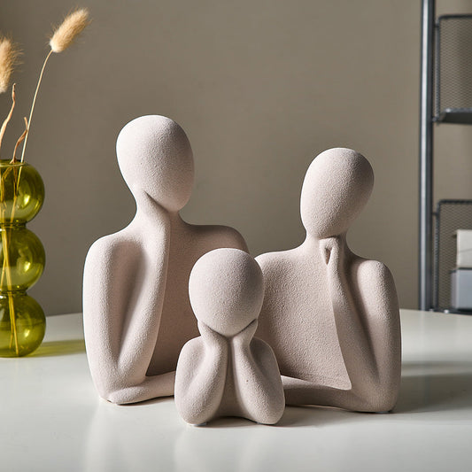 Ceramic Abstract Family of Three