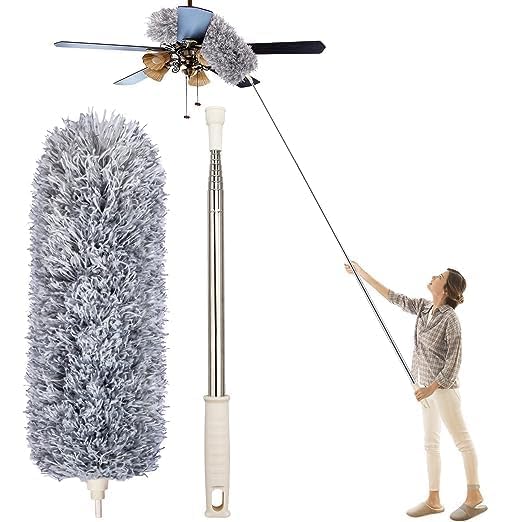 Microfiber Feather Duster with Extendable Pole (Up to 10 Feet)