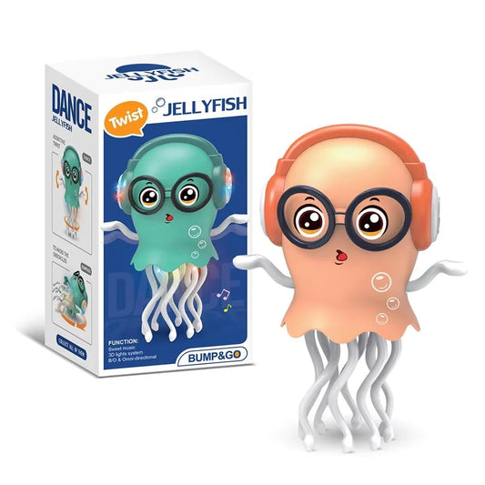 Dancing Jellyfish Toy for Kids with Music, LED Lights & 360° Bump-and-Go Action