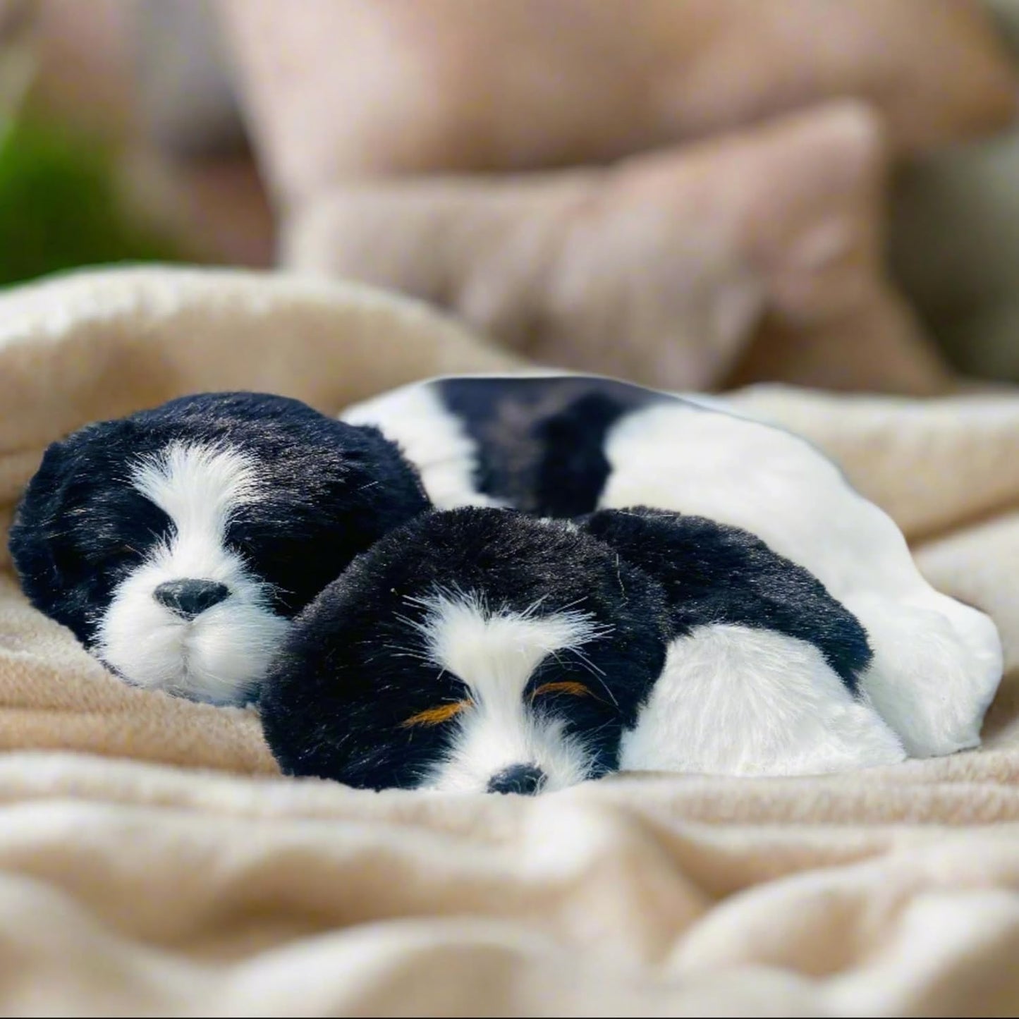 NestyFox Realistic Cute Sleeping Cat Plush Toy with Meow Sound – Mother & Kitten Set, Gift for Kids, Home Decor & Car Dashboard Decoration (Style 1 Cat)