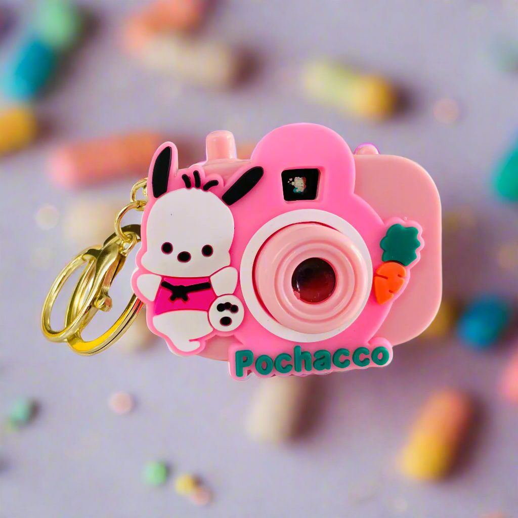 NestyFox Cute Projector Camera Keychain for Kids – Mini Cartoon Camera Toy with Image Projection, Portable Key Ring Gift for Boys & Girls