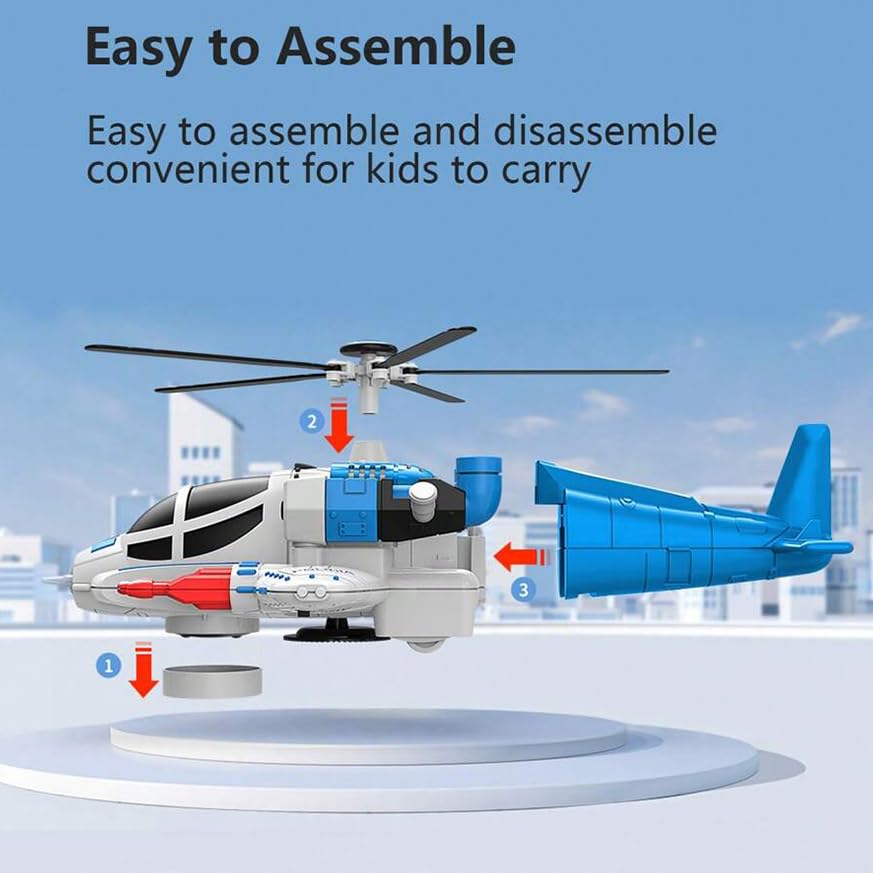 Armed Fighter Toy Universal Wheel Helicopter 360° Rotation