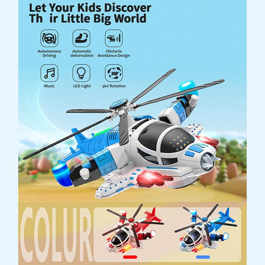 Armed Fighter Toy Universal Wheel Helicopter 360° Rotation