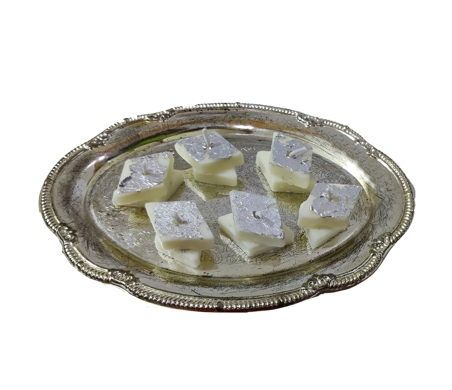 Diwali Barfi-Shaped Soy Wax Candles - Set of 12 for Festive Gifting & Home Décor