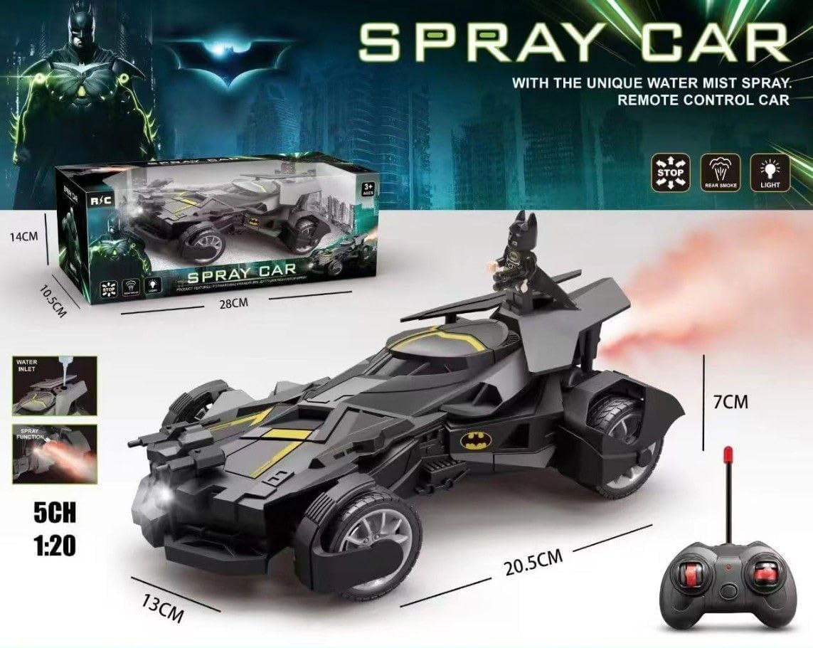 Ultimate Batman RC Car with Water Spray & LED Lights