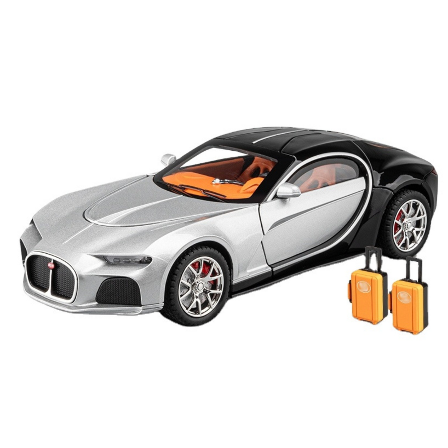 Bugatti Metal Car 1:24 – Die-Cast Pull Back Toy with Lights & Sound