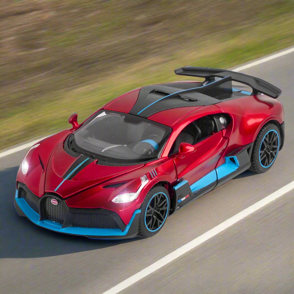 NestyFox 1:32 Bugatti Divo Alloy Car Model – Sound, Lights & Pull-Back Action