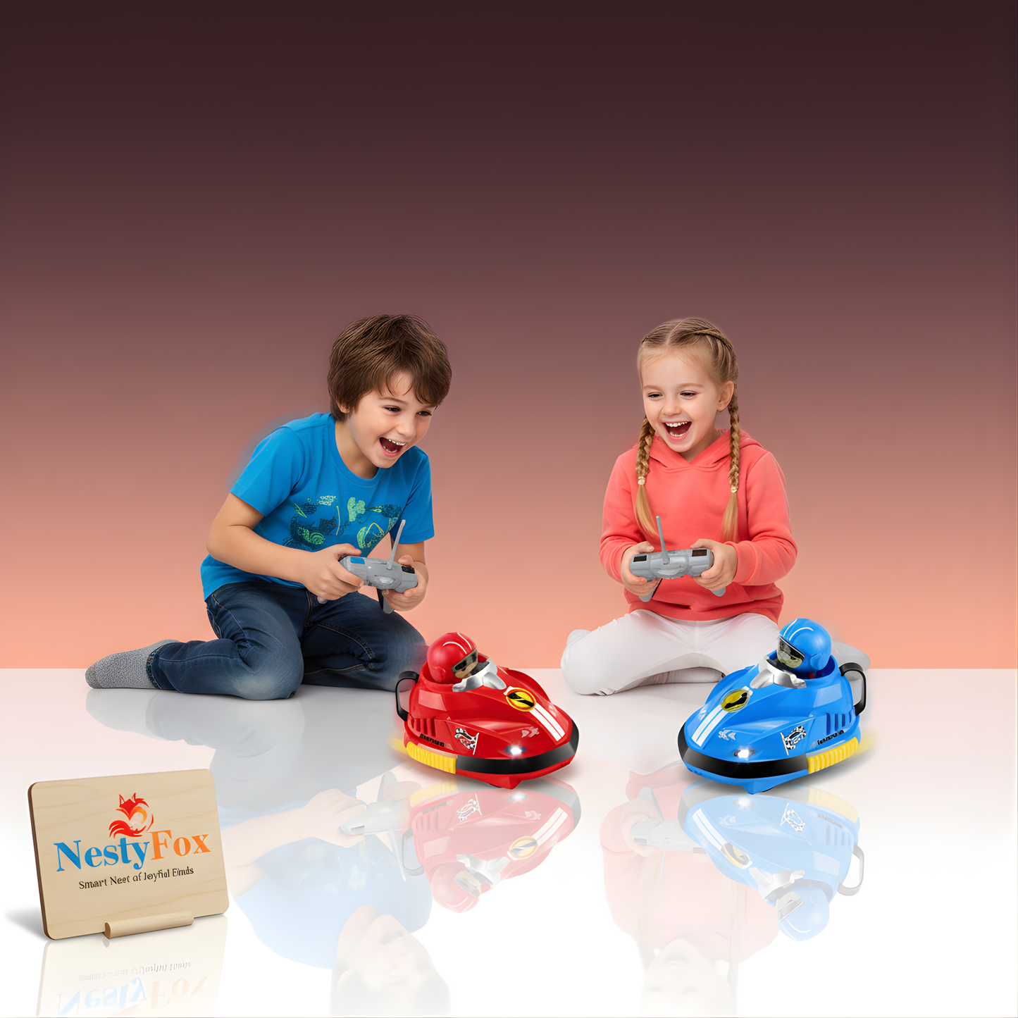 Remote Control Bumper Cars for Kids – 2 Player RC Ejecting Cars Set with Lights & Music | Fast/Slow Speed, USB Rechargeable, Interactive Toy Gift
