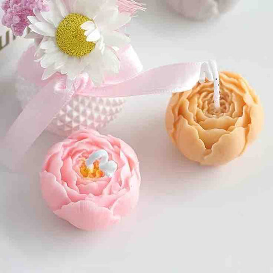 3D Rose Shape Flower Bud Candle with Multicolor