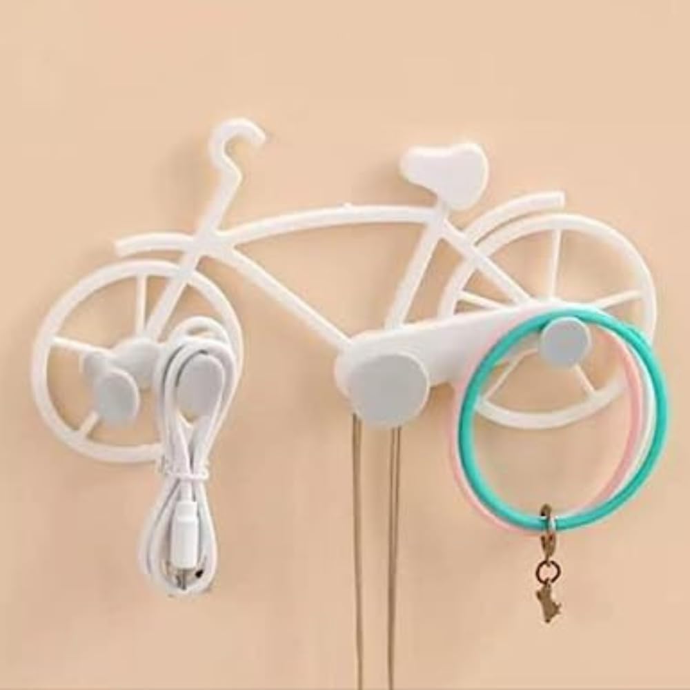 Bicycle Shape Wall Mount Keychain Holder Set of 4