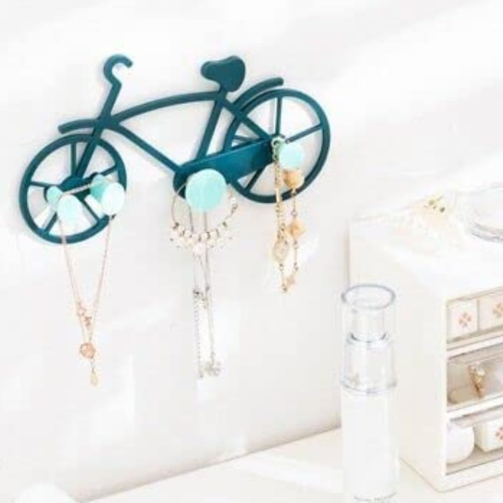 Bicycle Shape Wall Mount Keychain Holder Set of 4